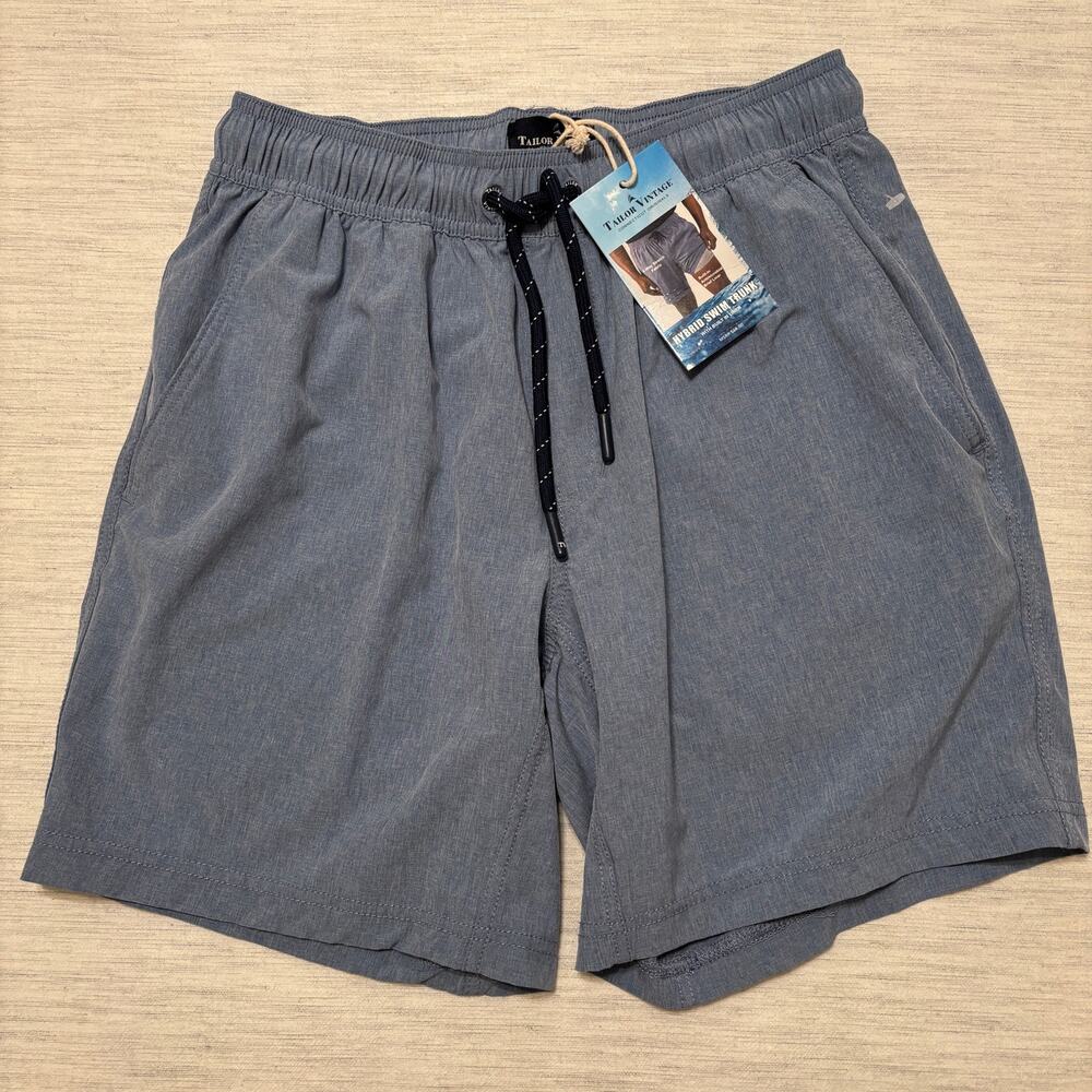 Tailor Vintage Men's Blue Hybrid swim shorts NWT Size Medium